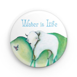 “Water is Life” Button Pin 1.5″